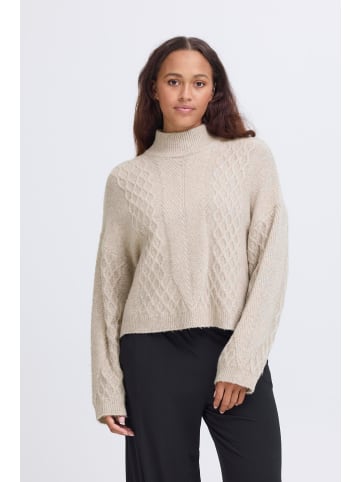ICHI Strickpullover langarm IHMYLLE Loose fit in Oatmeal