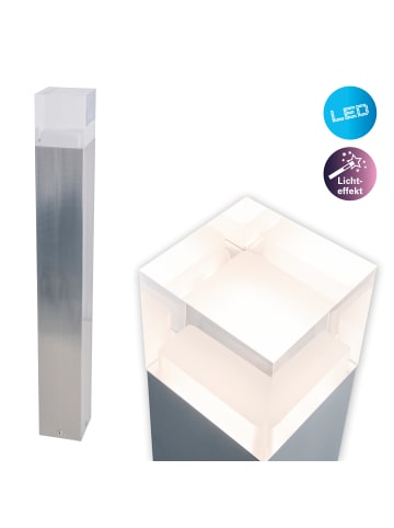 näve LED Außensockelleuchte "LEAH" in stahl-blank - EEK E