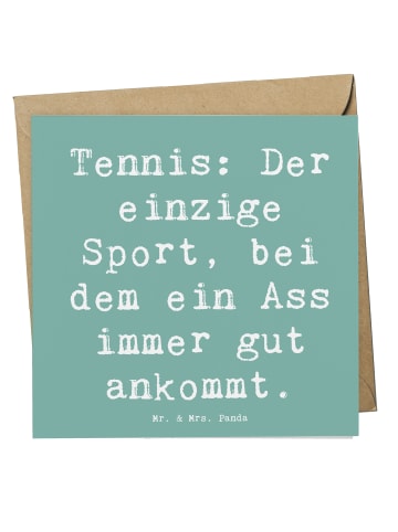 Mr. & Mrs. Panda Einladungskarte Spruch Tennis Ass mit Spruch in Meeresbrise