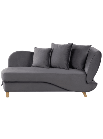 Beliani Chaiselongue MERI in Grau/Heller Holzfarbton - (W) 155 x (H) 76 x (L) 69 cm