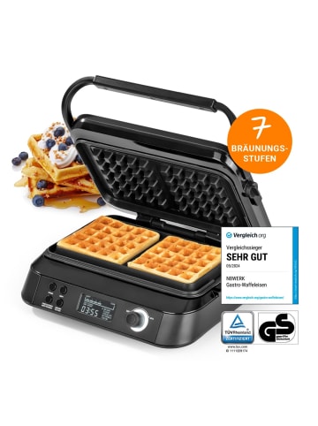 N8WERK Waffeleisen Belgische Waffeln 1600W schwarz  Schwarz