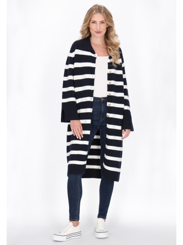DreiMaster Maritim Cardigan in dark navy offwhite