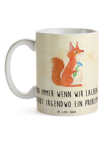 Mr. & Mrs. Panda Becher Eichhörnchen Blume mit Spruch in Naturpapier