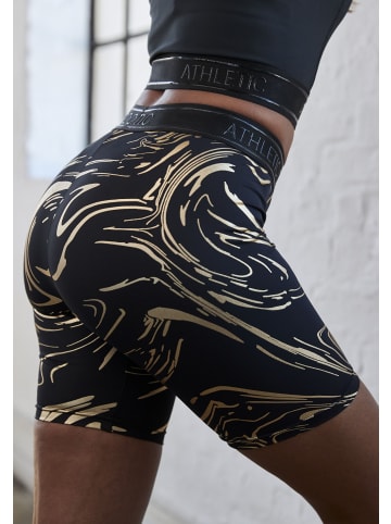 LASCANA ACTIVE Funktionsshorts in schwarz, gold