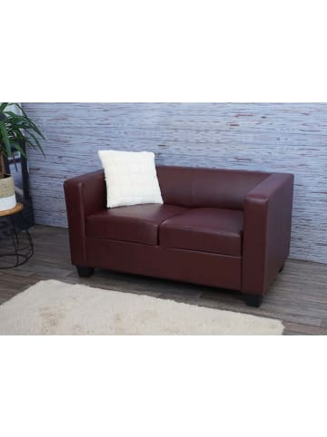 MCW 2er Sofa Lille, Kunstleder, Kunstleder, rot-braun