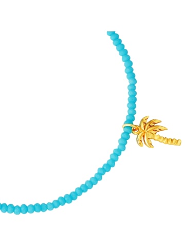 Glanzstücke München Armband Palme aus Sterling Silber mit Glas in gelbgold