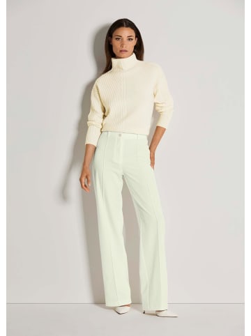 MADELEINE Elegante Bügelfaltenhose mit weitem Bein in perlweiß
