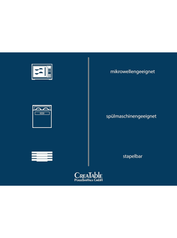 CreaTable Serie Streat Food, Geschirrset, Streat Banana Leaf 2 teilig in Schwarz in Schwarz