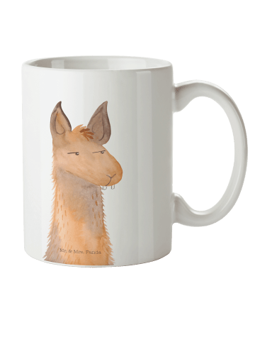 Mr. & Mrs. Panda Plastikbecher Lamakopf Genervt ohne Spruch in Weiß