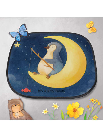 Auto Sonnenblende Pinguin Mond Design ohne Spruch in Weiß