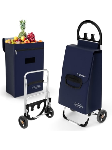 COSTWAY 2 in 1 Einkaufstrolley 70L in Blau