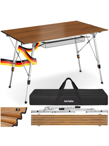 tectake Aluminium Klapptisch - faltbar, wetterfest, 90 x 52 x 47 - 70 cm