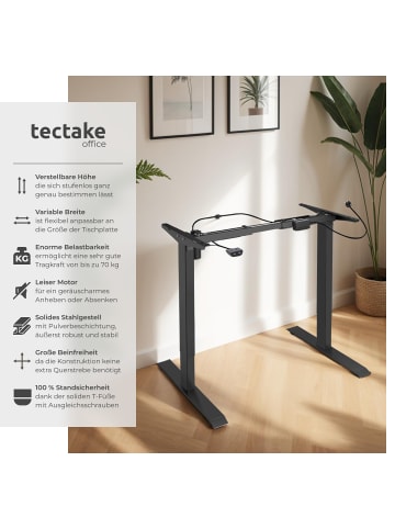 tectake Schreibtischgestell elektrisch höhenverstellbar 85-129x65x71-121cm
