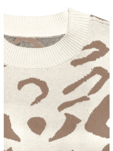LASCANA Jacquardpullover in creme-camelfarben