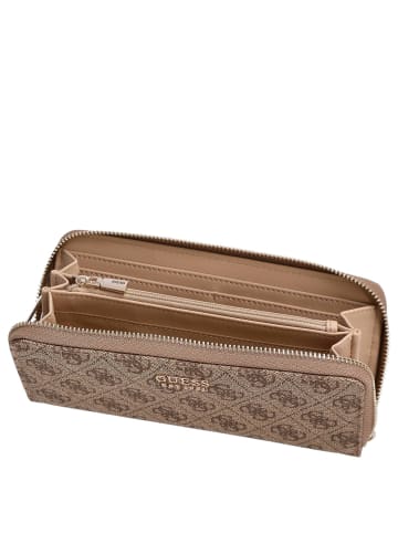 Guess Brenton SLG Large Zip Around - Geldbörse 12cc 21 cm (coal logo) in latte logo