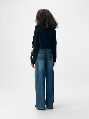 Object Wide Leg Jeans in Medium Blue Denim