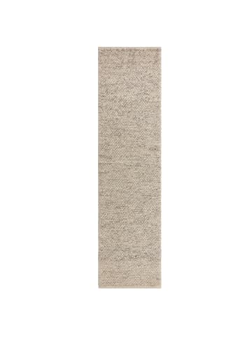 KADIMA DESIGN Wollteppich handgewebt Struktur hochdicht Teppich Wolle-Polyester in Beige