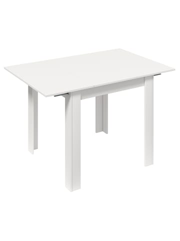 VCM  Esstisch Küchentisch Pesoli ausziehbar 80-120 cm in Weiß