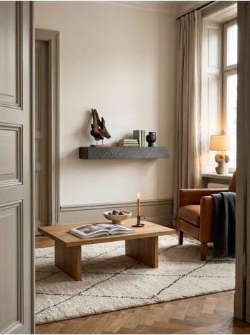 KADIMA DESIGN Wandregal 90x10x20 cm Mango Massivholz / Steinoptik Hängeregal Modern