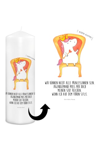 Mr. & Mrs. Panda Kerze Einhorn König mit Spruch in Weiß