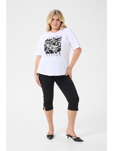KAFFE curve T-shirt KCviva Loose fit in Optical White/Graphic Square