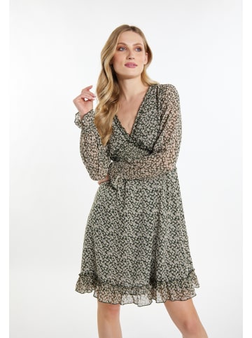 DreiMaster Damen Kleid in Grün Beige