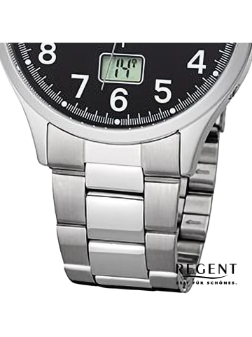 Regent Funkuhr Regent Funkuhren silber extra groß (ca. 40mm)