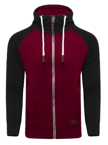 behype Sweatjacke HENRAY in Weinrot