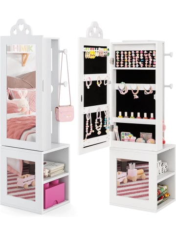 COSTWAY Kinder Schmuckschrank in Weiß