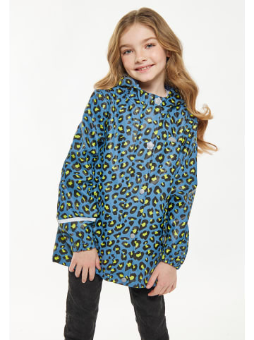 Schmuddelwedda Mädchen (Kids) Regenjacke in Stahlblau Limette Leo