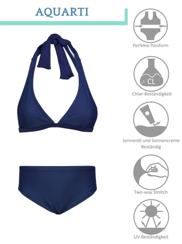 Aquarti Mädchen Bikini Set Zweiteilig Bikinislip Bustier in dunkelblau