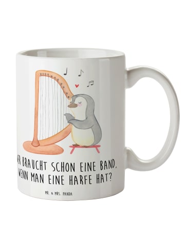 Mr. & Mrs. Panda Keramiktasse Harfenzauber mit Spruch in Weiß
