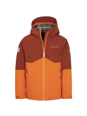 Trollkids Regenjacke "Gjende" in Dunkelorange/Hellorange