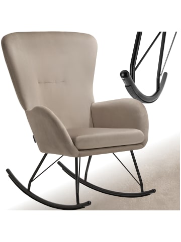 tectake Schaukelstuhl   Swing, 70 x 93 x 100 cm, Belastbarkeit 120 kg, schwarz/taupe