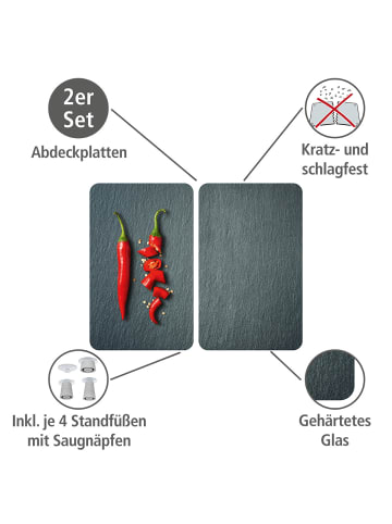 Wenko Herdabdeckplatten Universal Cayenne 2er Set in Mehrfarbig