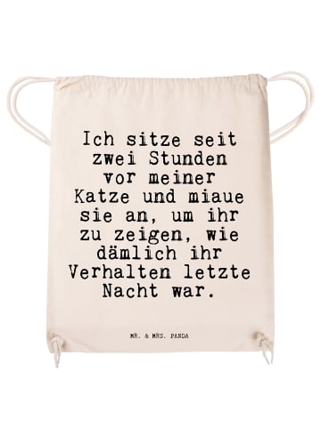 Mr. & Mrs. Panda Jutebeutel Ich sitze seit zwei... mit Spruch in Creme