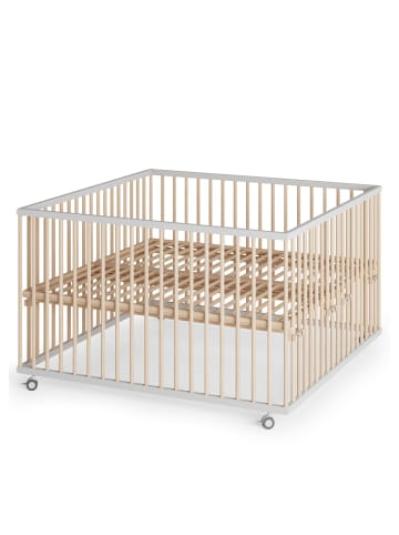 Sämann Sämann Laufgitter mit Lattenrost & Schlupfsprossen - weiß/natur - Premium