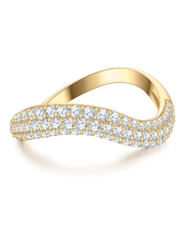 Glanzstücke München Ring aus Sterling Silber mit Zirkonia in gelbgold