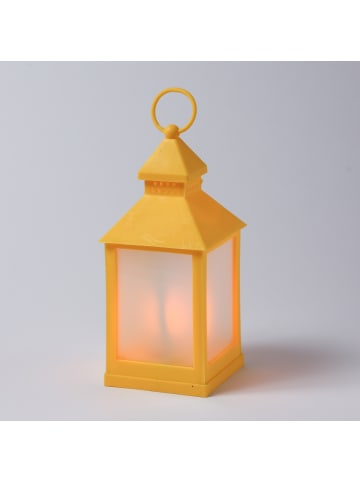 MARELIDA LED Laterne mit Flammeneffekt H: 24cm in gelb