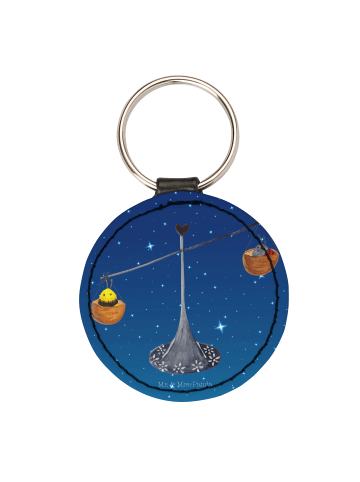 Mr. & Mrs. Panda Anhänger Sternzeichen Waage ohne Spruch in Sternenhimmel Blau