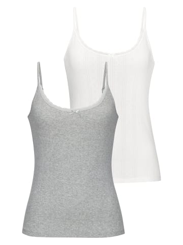 Vivance by Lascana Unterhemd in grau meliert, creme