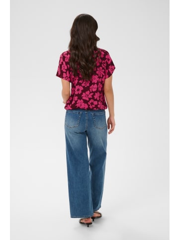 Kaffe Bluse ärmellos KAamber Loose fit in Carbernet/Pink Flowers