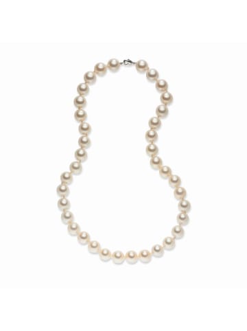 Lulu & Jane Perlen-Kette Messing Muschelkernperle in apricot