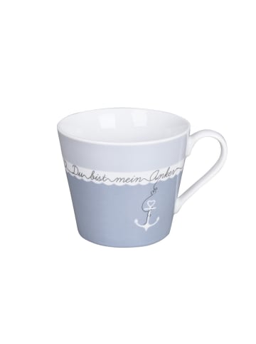 Krasilnikoff Tasse aus Happy Cup Du bist mein Anker in blau