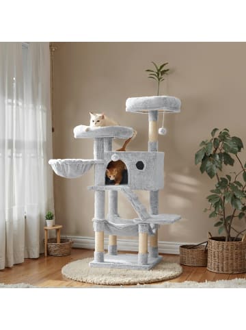 Feandrea Katzenbaum Clawfy in Ombré-Grau-Weiß - (B)50 x (H)135 x (T)50 cm