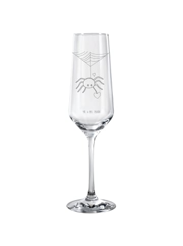 Mr. & Mrs. Panda Champagnerglas Spinne Agathe Liebe ohne Spruch in Transparent