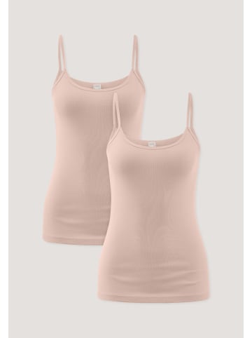 Hessnatur Spaghetti Top Fitted 2er-Set in cremerosa