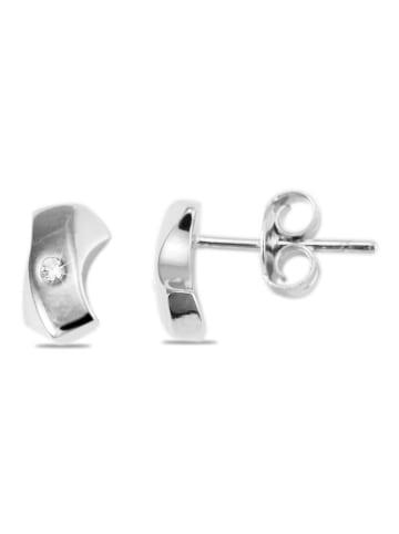 Adeliás Damen Ohrringe – Ohrstecker aus 925 Silber mit Zirkonia in silber