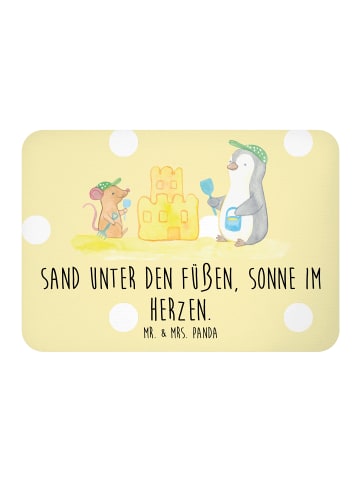 Mr. & Mrs. Panda Magnet Sommer Meer Strand mit Spruch in Gelb Pastell