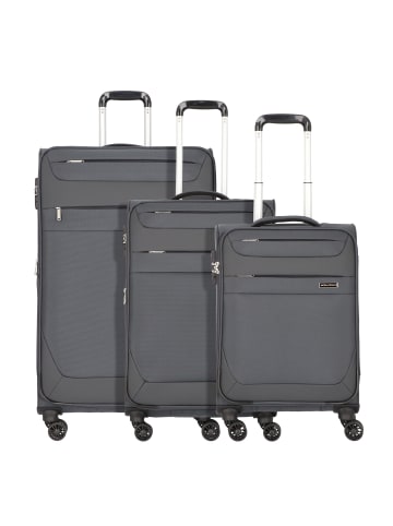 Worldpack Dublin 4 Rollen Kofferset 3-teilig mit Dehnfalte dunkelgrau